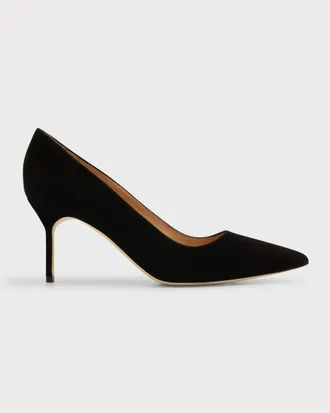 Manolo Blahnik BB 70mm Suede Stiletto Pumps