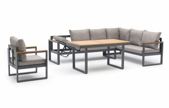 DCB Garden Conjunto de comedor de jard&iacute;n de 7 plazas en aluminio