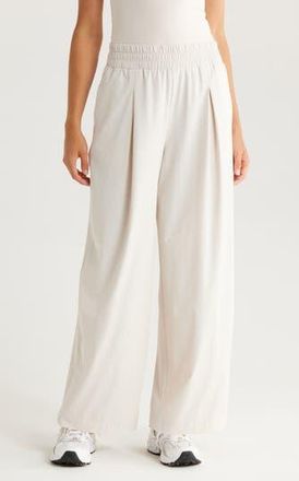 Zella Atlas Wide Leg Pants in Moonbeam at Nordstrom Rack, Size Medium