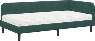 vidaXL Estructura De Cama En Esquina Verde Oscuro 90 X 200 Cm Vidaxl