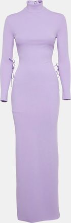 Solace London Purple Stretch Crepe Shawl Lyana Maxi Dress