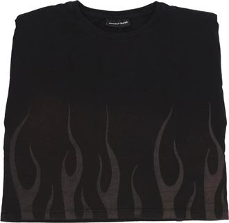 Vision Of Super Flames Tee Zwart Dames T-Shirt - Dames - T-shirts - Zwart - M - Katoen - Tops