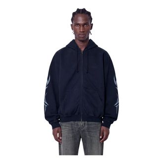 VETEMENTS Felpa con zip Graffiti Tribal - - Sweatshirts & Hoodies - Uomo - Nero - S