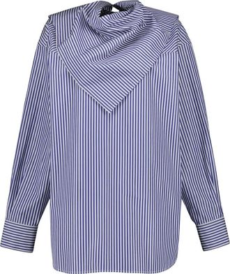 Ami Dames, Blouses & Shirts, Blauw, Maat: XS Katoen