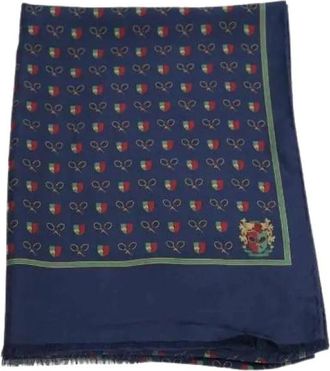 Dior Pre-owned Vintage Zijden Sjaal - Dames - Vintage Accessoires - Blauw - ONE Size - Vintage