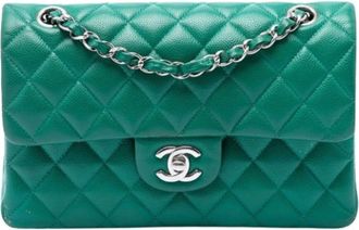 Chanel Pre-owned Flap Bag - Dames - Vintage Schoudertas - Groen - ONE Size - Leer - Vintage