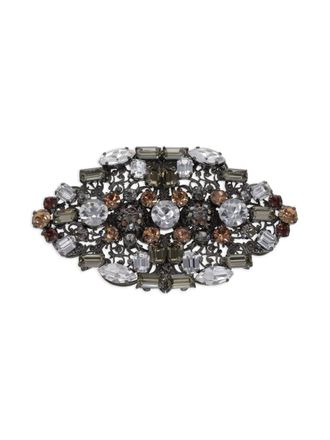 Gianfranco Ferre gemstone floral brooch - Grey
