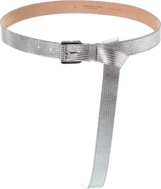 Michael Kors Jodi Lizard-Embossed Leather Belt