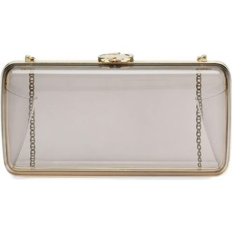 Gianvito Rossi Vetra Clutch in Fum&egrave; Black Plexi at Nordstrom, Size Small