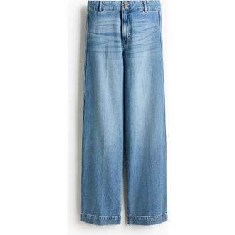 H&M Wide High Waist Jeans in Light Denim Blue at Nordstrom, Size 16