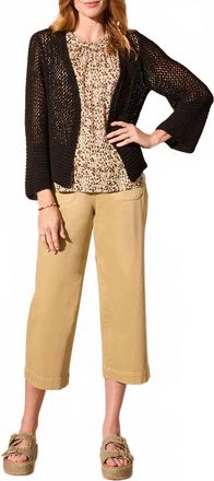 Tribal Womens Bell Sleeve Cardigan In Black