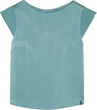 Herno Crepe de Chine top - Blue - 48 (UK16 / XL)