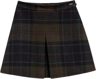 Barbour Marlow Pliss&eacute; Rok - Dames - Korte rokken - Groen - XS - Wol - Rokken