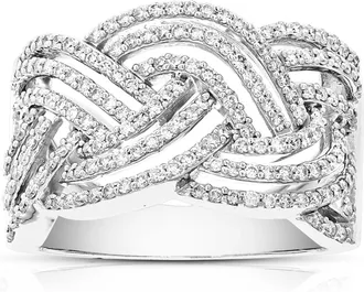 Vir Jewels 7/8 cttw Lab Grown Diamond Ring in Sterling Silver For Women
