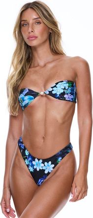 Sunkissed Le Bandeau Strapless Swim Top in Midnight Bloom at Nordstrom, Size X-Large