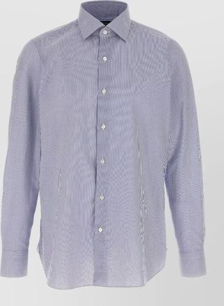 Finamore striped cotton long-sleeve shirt