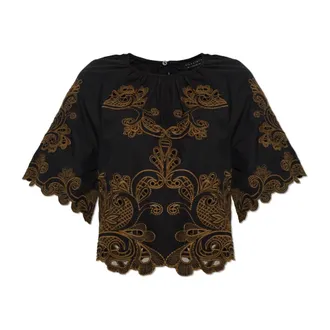AllSaints Overhemden, Dames, Zwart, M, Katoen, Miriam Top