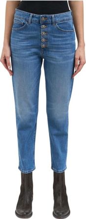 Dondup Koons Loose Jeans - Dames - Cropped Jeans - Blauw - W25 - Denim - Jeans