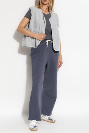 American Vintage Furry Vest With Logo Patch, Womens, Grey