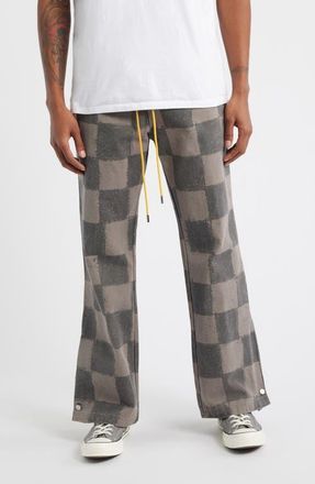 Diet Starts Monday Hopkins Check Check Drawstring Pants in Checkered Grey at Nordstrom, Size Xx-Large
