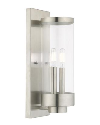 Livex Lighting Livex Hillcrest 2 Light Brushed Nickel Outdoor Wall Lantern