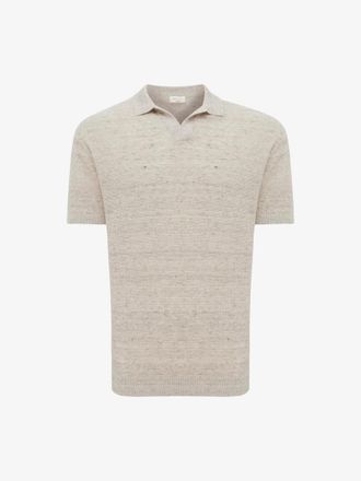 Gentiluomo Gebreide Linnen Polo | Beige