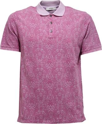 Alpha Studio Geverfd katoenen T-shirt in lila/fuxia - Heren - Polos - Paars - M - Katoen - Tops