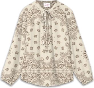 MC2 Saint Barth Zijden Voile Bandana Print Damesblouse - Dames - Blouses - Veelkleurig - S - Overhemden