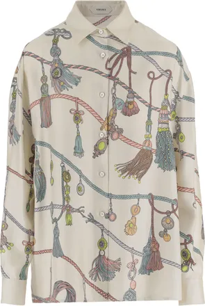 Versace Silk Shirt With Intricate All-Over Print