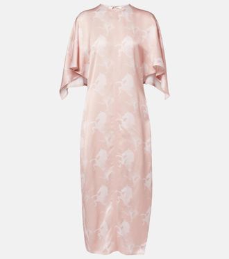 Stella McCartney Abito midi in satin con stampa