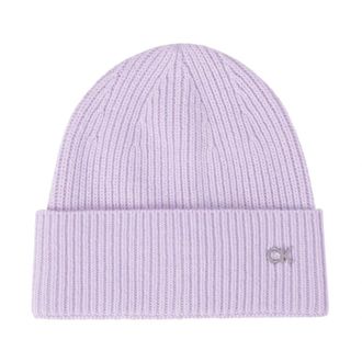 Calvin Klein Re-Lock Mix Beanie - Dames - Hoeden - Paars - ONE Size - Wol - Accessoires