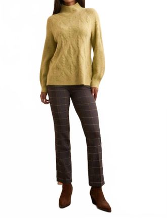 Tribal Mock Neck Sweater In Leek