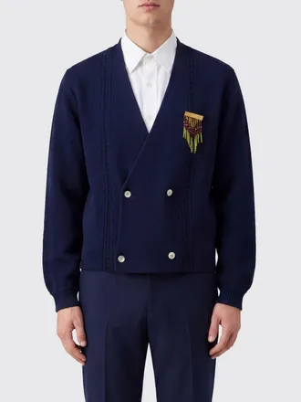 Bode Cardigan doppiopetto in cotone a maniche lunghe con spilla