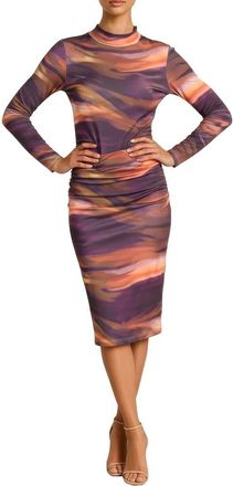 Area Stars Mock Neck Jersey Dress in Abstract Stripe at Nordstrom, Size X-Small
