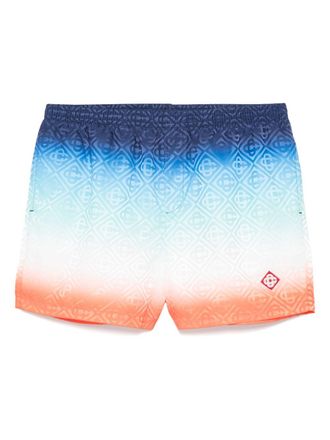 Casablanca printed jacquard swim shorts - men - Polyester/Polyester/Elastane - L - Blue