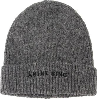 Anine Bing Accessoires, Dames, Grijs, ONE Size, Wol, Elia Muts