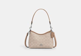 Coach Womens Laurel Small Shoulder Bag in Beige | PVC