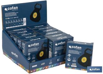 cofan Expositor Llavero Linterna 12 Uds, Potencia La Visibilidad Y Disponibilidad De Las Linternas Peque&ntilde;as Cob Led Recargables Con Este Expositor De Cart&oacute;n
