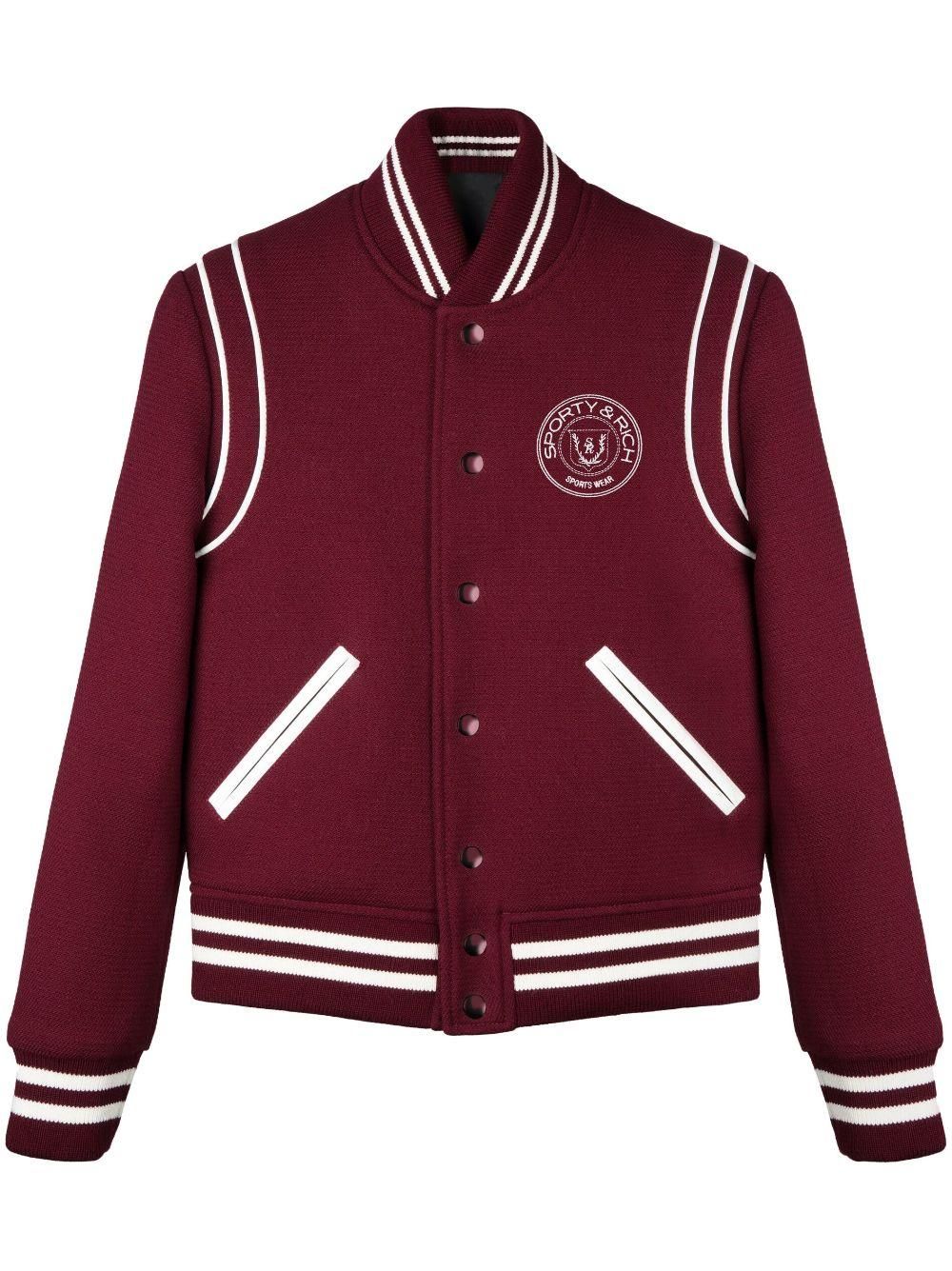 Varsity Jacket Burgundy Saint Laurent Teddy Burgundy Red Varsity