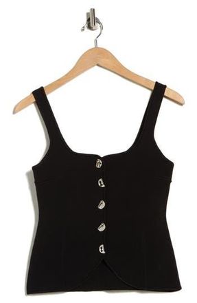 NSR Button Front Sweater Tank in Black at Nordstrom Rack, Size X-Large