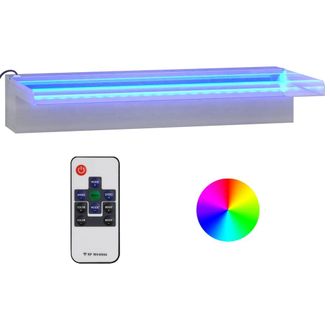 vidaXL Fuente Cascada Con Led Rgb Acero Inoxidable 45 Cm Vidaxl
