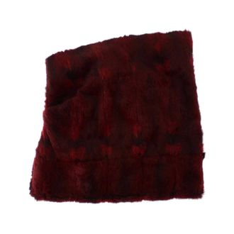 Dolce & Gabbana Winter Scarves, female, Red, Size: ONE SIZE Luxurious Bordeaux Fur Hooded Scarf