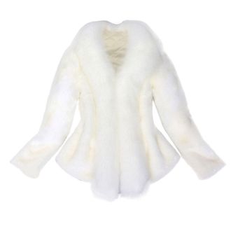 Generic Womens Faux Fur Coat Evening Shrug Wedding Gown Fuzzy Formal Faux Fur Bolero Jacket Cropped Overcoat Solid Thick Outerwear Shaggy Parka Cozy Cardigan 