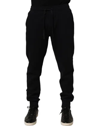 Dolce & Gabbana Cotton-Nylon Drawstring Joggers - Black