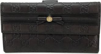 Gucci Dark Brown Leather Wallet (Tri-Fold) (Pre-Owned)