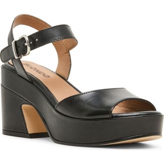 Blondo Mika Ankle Strap Pump in Black Leather at Nordstrom Rack, Size 7