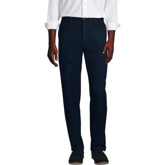 Lands End Prehem Comfort Waist No Iron Chino Pants in Radiant Navy at Nordstrom, Size 32 X 30