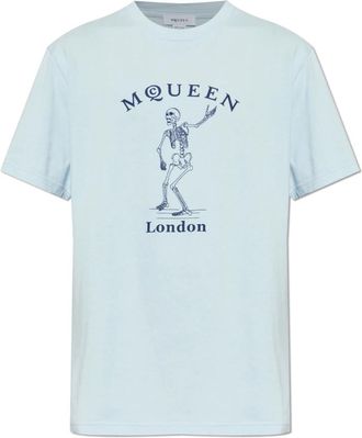 Alexander McQueen Hombre, Camisetas, Azul, Talla: L