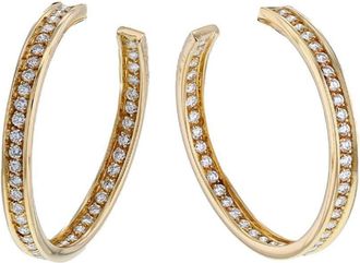 Cartier 1990s yellow gold Trinity diamond hoop earrings - women - Yellow Gold/Diamond - One Size