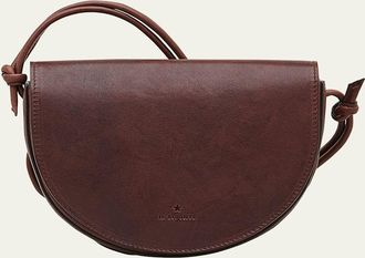 IL BISONTE Snodo Flap Leather Crossbody Bag